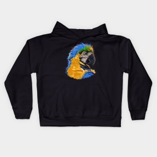 Artistic Blue Macaw Kids Hoodie